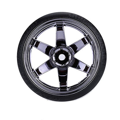 GoolRC 4PCS/Set 1/10 Drift Car Tires Hard Tyre Replacement for Traxxas HSP Tamiya HPI Kyosho On-Road Drifting Car (Titanium) - color: Titanium