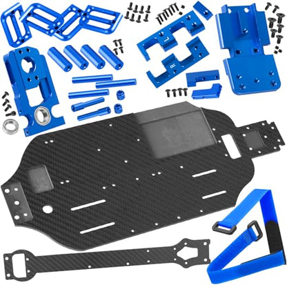 Carbon Fiber Chassis Upgrades Part for 1/10 F0rd F15O Rapt0r R 101076-4,RC Chassis Protect Armor Skid Plate Guard,Navy Blue - color: Navy Blue(1set)