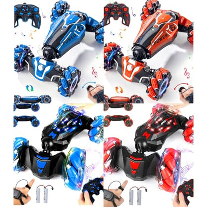 Gesture RC Car, 4WD Gesture Sensing RC Stunt Car Toys for 8-13 Ages Boys Girls, Drift Hand Controlled Remote Control Twist Cars 360° Rotation with Lights Music for Birthday Gifts