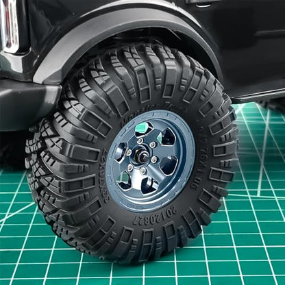 1.3" Crawler Tires 70 * 27mm with Rubber Insert for 1/18 TRX4M 1/24 SCX24 AX24 Micro RC Crawler Car Wheel (#B Style) - style: #B style