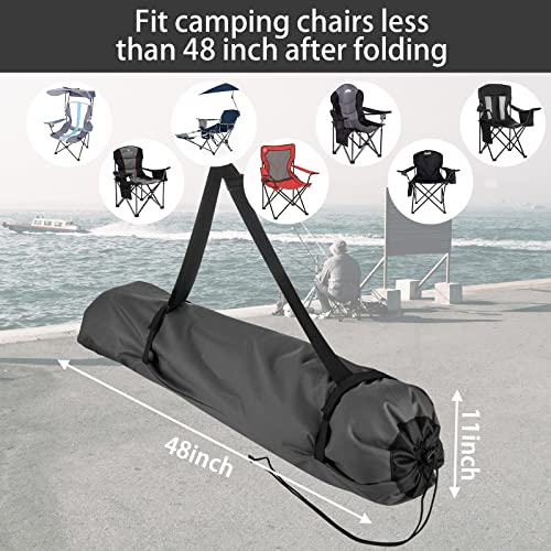 Xxerciz Folding Chair Bag Camp Chair Replacement Bag, Protective Carrying Chair Bag with Adjustable Shoulder Strap for Coleman, Coastrail, Kijaro, GCI Camping Chair, Gray (Chair is not Included) - color: Grey