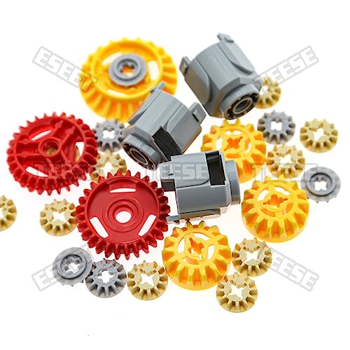 TEESE 24pc Differential-Gear-Box-Kit, Compatible with Technic-Parts, for STEM-MOC-EV3-Project-Track-Car-Bulk- Blocks (Random Color)