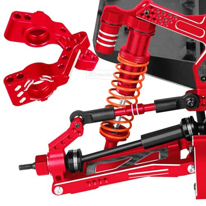 RC Caster Block Set Upgrades Part for 1/10 2WD Slash/Rustler/Stampede 2WD/Bandit 2WD VXL,Aluminium Left Right Caster Blocks,Front Steering Block,Rear Stub Axle Carriers,Red