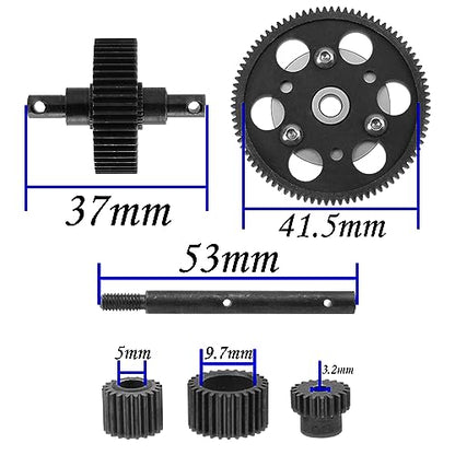 ShareGoo Steel Gear Set Transmission Gearbox Gears Set Compatible with Axial SCX10 Honcho Dingo Jeep 1/10 RC Crawler Car