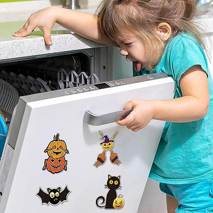 QODOLSI 12 Pieces Halloween Stickers, Bat Decals, Pumpkin Ghost Decals, Halloween Party Refrigerator Stickers Pumpkin Stickers, for Locker Garage Door Decorative