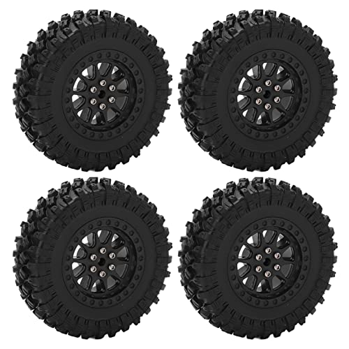 FastUU RC Car Tires Wheel, Wear Resistance Antislip RC Car Rubber Tires Excellent for WPL B14 B24 C14 C24 for MN D90 D91 D96 D99(R789BL Black)