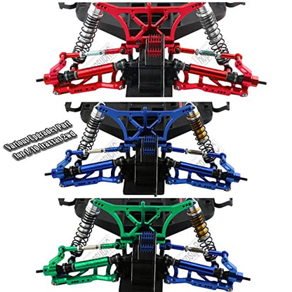 RC Stainless Steel Drive Shaft CVD Axles Upgrades Part for 1/10 Rustler/Stampede VXL 2WD,Alloy Suspension A Arm,Aluminum Caster Block & Steering Blocks & Rear Stub Axle Carriers,Red - color: Red