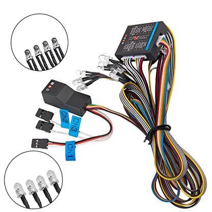 RC LED Light Kit - Turn, Fog, Reverse, Brake Lights Compatible with Traxxas TRX-4 Axial SCX10 II 90046 RC4WD D90 D110 1/10 RC Crawler Car Truck (16 Lights)