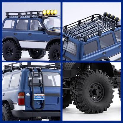 FMS 1/10 LC80 Brushless RC Crawler Pro V2, FCX10 Toyota RC Rock Crawler with Lighting and Two-Speed, Hobby Grade Offroad RC Car for Adults, RS (Blue) - color: Blue