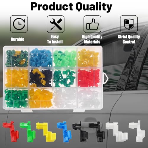 80PCS Car Door Lock Rod Clip Assortment Kit, Left & Right Door Handle Rod End Retainer Latch Locking Clip, Auto Tailgate Handle Push Clamp Replacement, Universal for Most Vehicles
