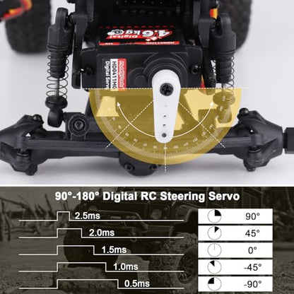HobbyPark Waterproof Micro Servo Motor Metal Gear 4.6kg High Torque Mini Servo for FCX24 Axial SCX24 AX24 1/24 RC Crawler Car Upgraded Servos with JR to 1.25mm JST-MX ZH1.25 Plug Adaper Wire