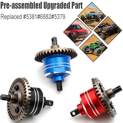 1/10 Front Rear Differential Upgrades Diff for 1/10 Traxxas Slash Rustler Stampede Hoss 4x4 VXL Ford 150，2PCS #45 Steel Differential, Replaced #5381#6882#5379(Blue) - color: Blue