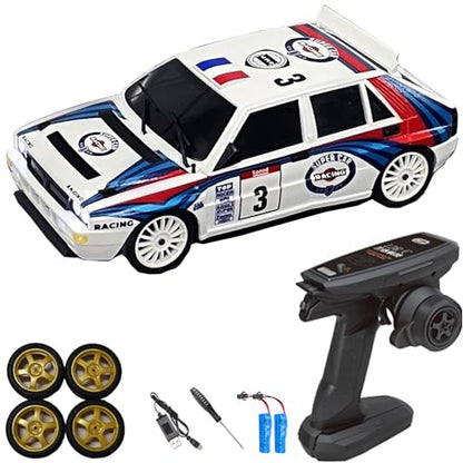 LDRC 2803PRO 1/28 Mini RC Drift Car GTR 2.4GHz 4WD RTR with Gyro and 4PCS Drift Tires Racing Radio Control Cars (White) - color: 2803-white