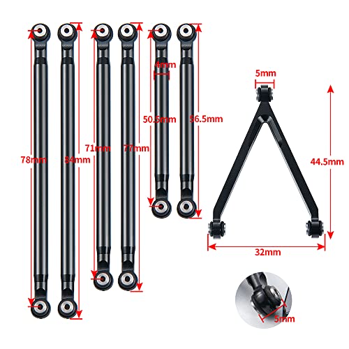 Aluminum Alloy Suspension Links Set Linkage for Axial SCX24 AXI00005 Gladiator Upgrades 1/24 RC Crawler Car