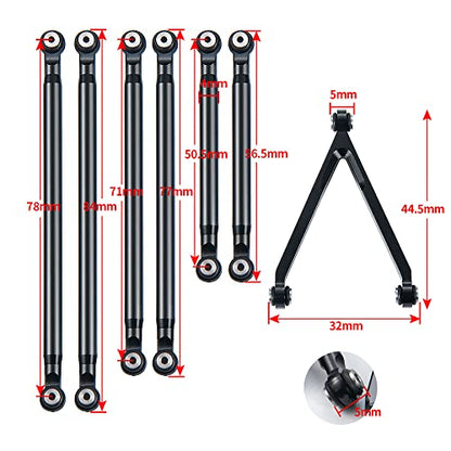 Aluminum Alloy Suspension Links Set Linkage for Axial SCX24 AXI00005 Gladiator Upgrades 1/24 RC Crawler Car