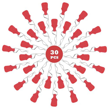 30-Pack Mini Clips RC Cars Body Clip Pins with Pull Tabs for 1/24 1/28 1/36 Scale Micro Trucks Compatible with Axial SCX24 Wrangler JLU CRC JT Gladiator FCX24 WLtoys K969 RC Cars (Red) - color: 0.7mm