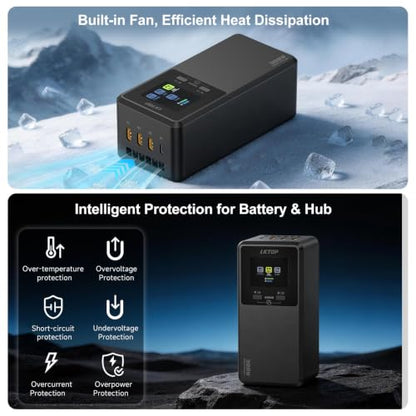 LKTOP Matrice 4T/4E 300W Parallel Charging Hub for DJI Matrice 4 Series | Fast Multi Battery Charging Station, Charges 3 Batteries in 72min, 1.5" LCD, 4 Smart Modes, 100W USB-C PD, Drone Accessory