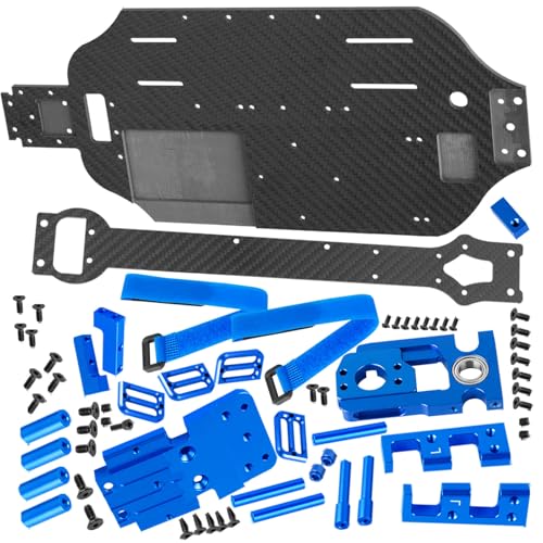 RC Upgrades Part Chassis Protect Armor Skid Plate Guard for 1/10 F0rd F15O Rapt0r R(101076-4),Carbon Fibre hassis Protect Armor Hops Up,Navy Blue - color: Navy Blue-(upgrades）