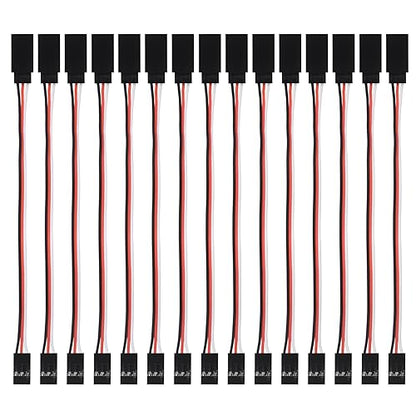 15pcs 3-pin Servo Extension Cable Cord 15cm Male to Female RC JR Servo Extension Cord Wire Connectors for Servo Extension Connection Control Board Remote Control Parts