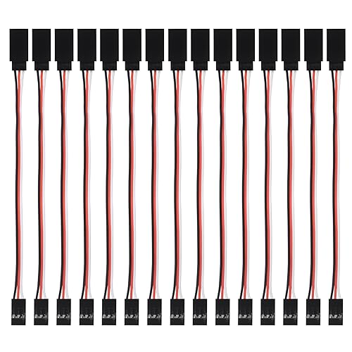 15pcs 3-pin Servo Extension Cable Cord 15cm Male to Female RC JR Servo Extension Cord Wire Connectors for Servo Extension Connection Control Board Remote Control Parts