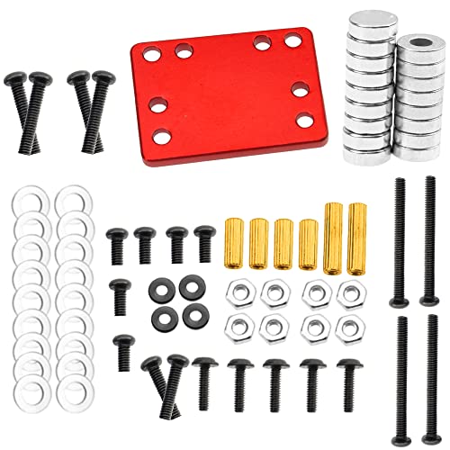 RC Car Body Post Magnet Invisible Body Mount Fixing Bracket Compatible with 1/28 Wltoys K969 K979 K989 K999 P929 P939 284131 Kyosho MINI-Q RC Car Upgrade Parts (Red) - color: Red