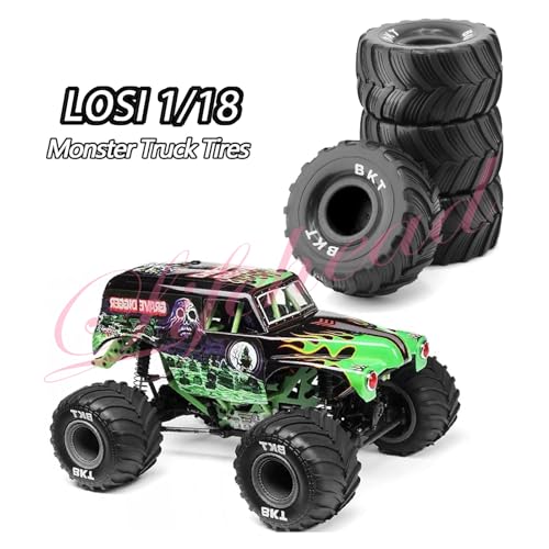 Lifehead 1/16 RC Monster Truck Snow Sand Tires for 1/12 1/14 1/16 RC Off Road Monster Truck TRAXXAS E-REVO SUMMIT Tamiya Losi HBX 16889 S1601/12mm Hex/OD 100mm - color: Black