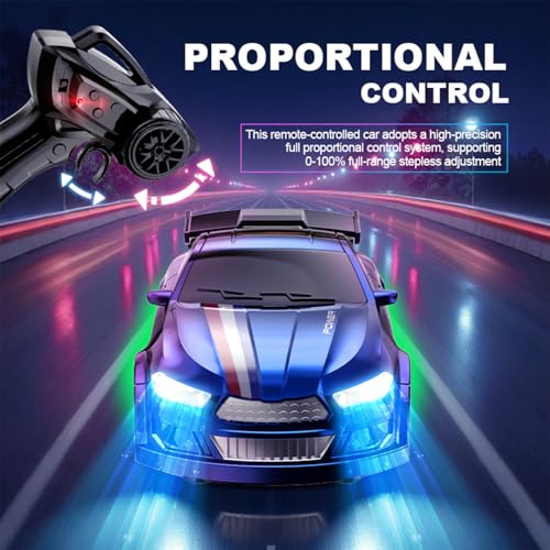 1:64 Scale Mini RC Drift Car with Gyro Full Proportional RTR 2.4Ghz Remote Control with RGB Lights (05-Blue) - style: 05-Blue