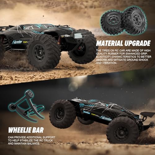 Hosim 1/10 Off Road RC Cars Fast 68KM/H, RTR Brushless RC Car for Adults | High Speed Monster Truck Hobby Remote Control Car, Waterproof RC Truck 4x4 All Terrain Buggy Toy Gift for Boys Age 8+ - color: Upgraded Gray