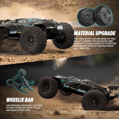 Hosim 1/10 Off Road RC Cars Fast 68KM/H, RTR Brushless RC Car for Adults | High Speed Monster Truck Hobby Remote Control Car, Waterproof RC Truck 4x4 All Terrain Buggy Toy Gift for Boys Age 8+ - color: Upgraded Gray
