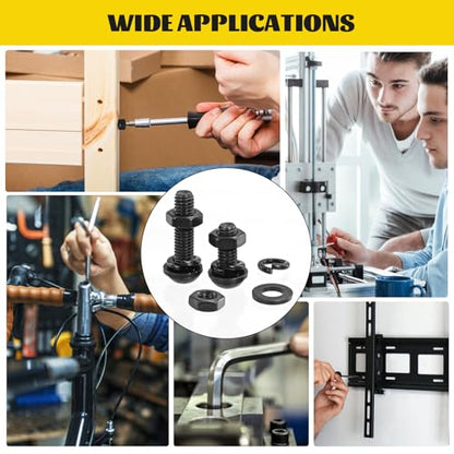 1080PCS M3 Screws Assortment Kit, M3x6/8/10/12/16/20/25/30 mm Hex Button Head Screw, Nuts & Washers Assorted Set - 10.9 Alloy Steel Black Zinc Plated Bolts for 3D Printer, DIY - size: M3 1080pcs