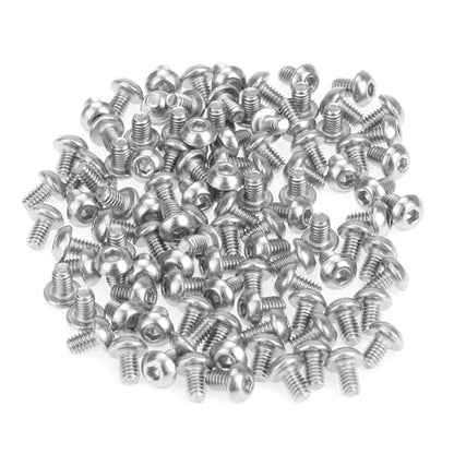 105 Pieces M2.5 x 4mm Button Head Socket Cap Screws, Thread Pitch 0.45mm, Sutemribor M2.5 Screws, 304 Stainless Steel, Fully Threaded, Silver - size: M2.5 x 4mm, style: Button Head