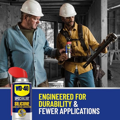 WD-40 Specialist Silicone Lubricant, New Bigger Can, 13.3 OZ [1-Pack] | Safe on Rubber and Vinyl, Dry Finish Attracts No Dirt, Reduces Friction and Wear for Window Tracks and Cables - size: 1-Pack, style: 13.3 Oz