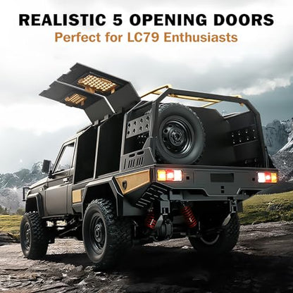 ARRIS MN82S 1/12 Toyota LC79 RC Rock Crawler 4WD RTR Truck | Realistic LC79 Body, LED Lights, Full Proportional Control, Trail Ready Design - color: Mn82s-silver