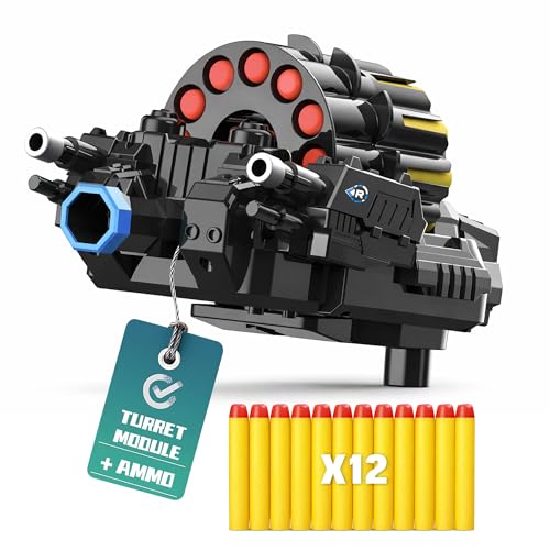 Blue Foam Dart Launcher Attachment for RC Toy Vehicle, Soft Foam Dart Shooter Replacement Module for Remote Control Stunt Car Toy, Kids RC Toy Accessory Spare Part - color: Blue & Foam Blaster