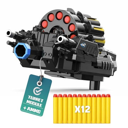 Blue Foam Dart Launcher Attachment for RC Toy Vehicle, Soft Foam Dart Shooter Replacement Module for Remote Control Stunt Car Toy, Kids RC Toy Accessory Spare Part - color: Blue & Foam Blaster
