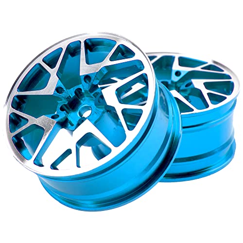 4Pack Metal Wheel Rims 12mm Hex Hub 26mm Width Compatible with Traxxas Tamiya TT01 RedCat Sakura D4 XIS HSP HPI 1/10 On-Road Racing Touring Drift Car (Blue) - color: Blue
