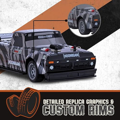 Flybar Hoonigan, Hoonitruck Remote Control Car for Kids – RC Car, RC Cars, Race Car, 3.7V, 2.4 GHz, Detailed Replica Design, USB Rechargeable Battery Included, 1:16 Scale, 150 ft Range, 6 Mph - size: 1:16, style: Hoonitruck