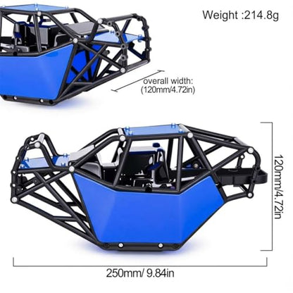 AMK RC Crawler Roll Cage, 1/10 Scale Nylon Rock Buggy Body Cage for Axial SCX10 SCX10 II, Durable RC Rock Crawler Upgrade Part (Blue) - color: Blue