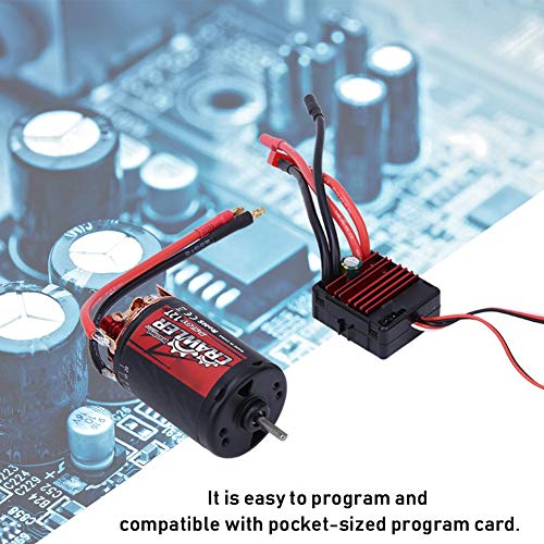 Dilwe RC Brushed Motor, 5-Slot 550 Brushed Motor + 80A ESC Combo Set Upgrade Parts Compatible with 1/10 RC Crawler Car Truck (12T)