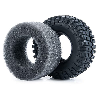 RC-Hub 4PCS 1.0" Crawler Tires Micro Rubber Tires for 1/24 Axial SCX24 90081 AXI00001 AXI00002 AXI00005 AXI00006 RC Crawler Car (54mm) - color: 54mm