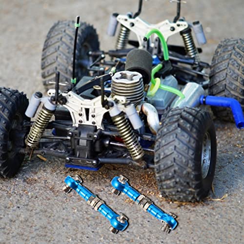 LIFKOME 2pcs Rc Adjustable Tie Rods for Car Truck Pull Rod Linkages with Polished Finish Convenient Installation for Enhanced Steering Performance