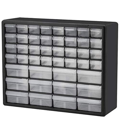 Akro-Mils 10124 24 Drawer Plastic Parts Storage Hardware and Craft Cabinet, 20-Inch x 16-Inch x 6.5-Inch, Black