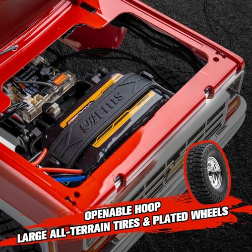 FCX18 FMS 1/18 Chevrolet K10 RC Truck, Officially Licensed 4WD RC Crawler 2 Speeds Switch with LED Lights, Off-Road RC Model for Adults (Red) - color: Red