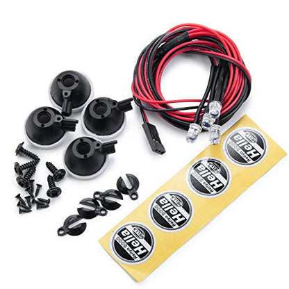 RC Car Round LED Light &Cover for 1/10 RC Crawler Axial SCX10 90046 CC01 D90 TRX-4 Tamiya HSP RC Car Parts (4 PCS)