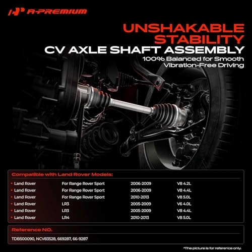 A-Premium Front Left Driver Side CV Axle Shaft Assembly Compatible with Land Rover Range Rover Sport 2006-2013, LR3 2005-2009, LR4 2010-2013