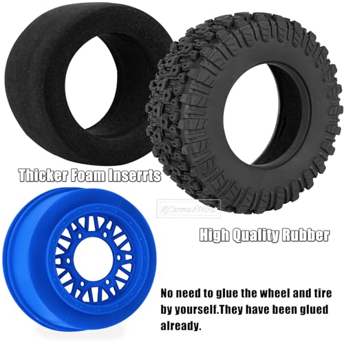 RC Wheels and Tires Truck Tires Short Course Tires for 1/10 Scale Car Arrm a Senton,Slash 2WD 4×4,Axia1,Rc 4wd,Red cat,Plastic Wheels Rubber Tires,4pcs,Navy Blue - color: Navy Blue(4pcs)