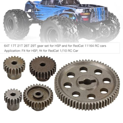 Differential Gear, Durable Metal Spur Gear RC Parts 64T 17T 21T 26T for 1/10 Scale Truck Enthusiasts Off-Road Racing and Hobby Restoration