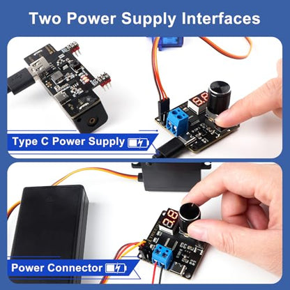 Treedix 2pcs Digital RC Servo Tester DC5V-8V 3 Modes w/Over-Current Protect | for RC Car Airplane Robots Mechanical Claws Tester Tool Essential Servo Motor Testing Tool