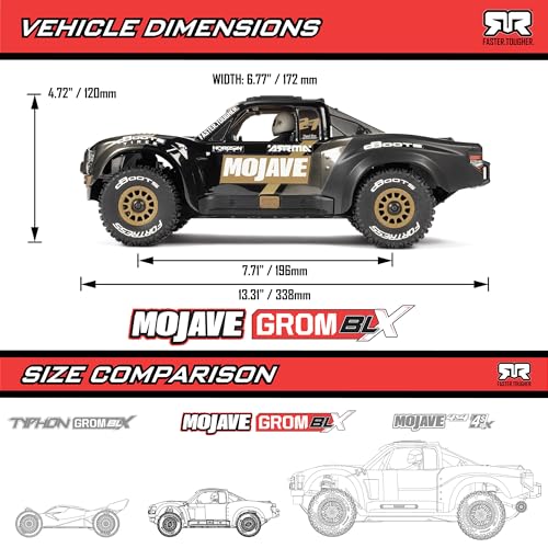 ARRMA Mojave GROM 4X4 223S BLX Brushless Desert Truck RTR, Black | ARA2304T1, Small Scale, With DSC, Battery and Charger Not Included