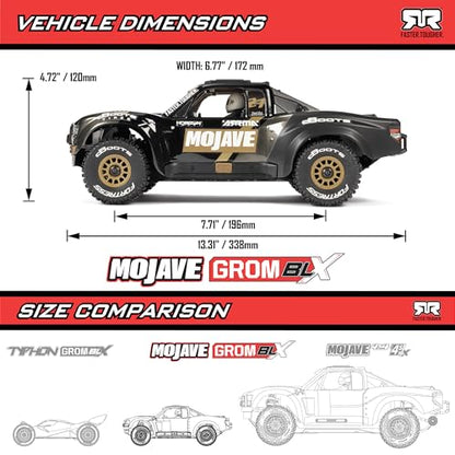 ARRMA Mojave GROM 4X4 223S BLX Brushless Desert Truck RTR, Black | ARA2304T1, Small Scale, With DSC, Battery and Charger Not Included